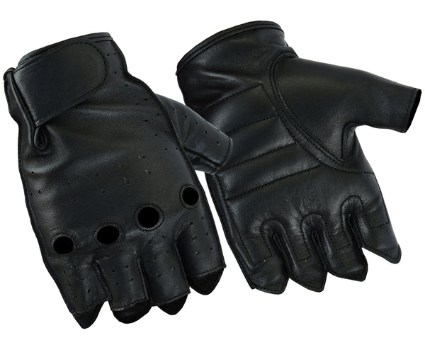 Men Deerskin Fingerless Gloves - Nappaglo Half Finger Leather Driving  Motorcycle : : Automotive